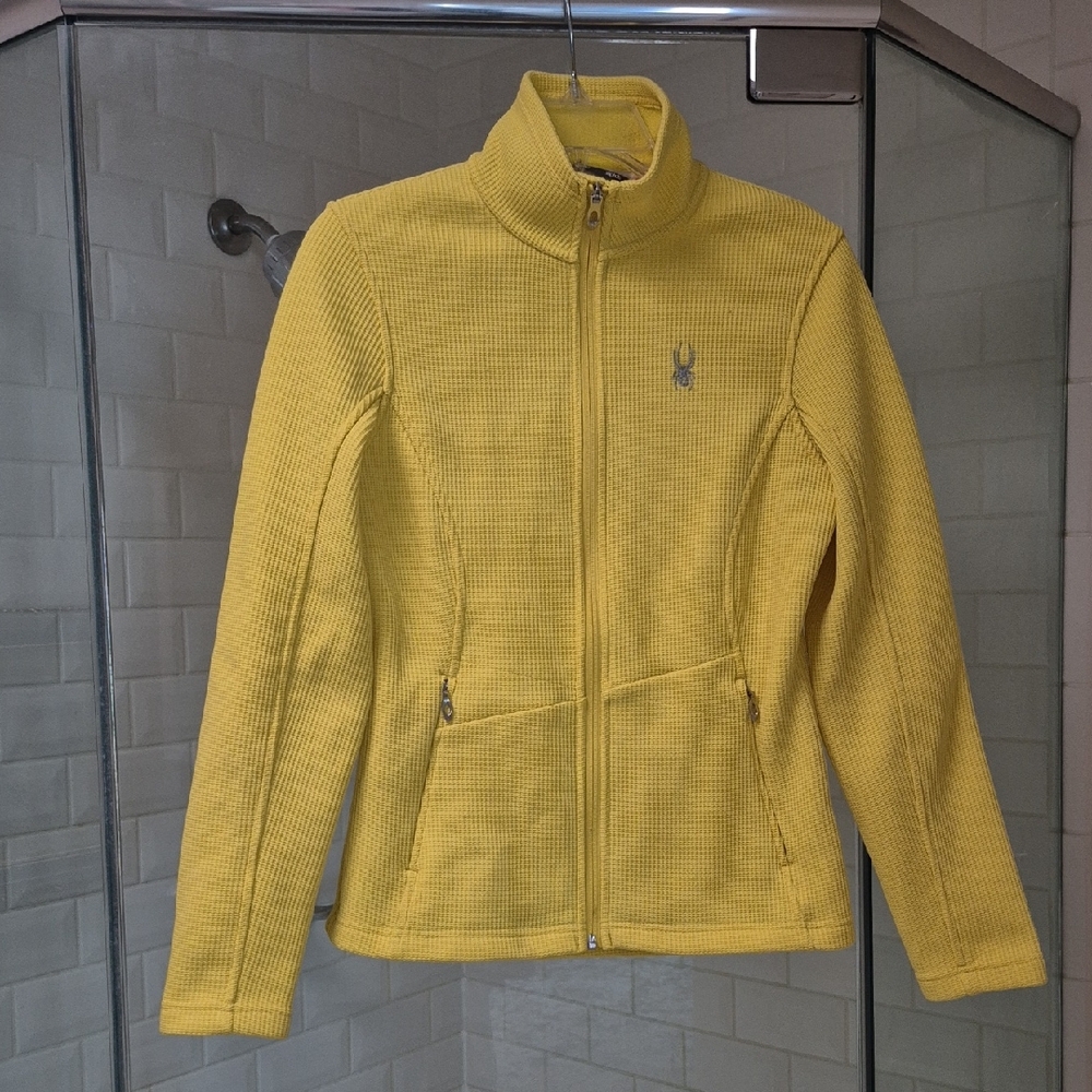 Spyder Core Golden Yellow Knit  Jacket Sz. Medium